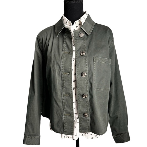 Cabi Cargo Jacket, Olive Green Cargo Button Front Jacket, Size Medium - Picture 1 of 11